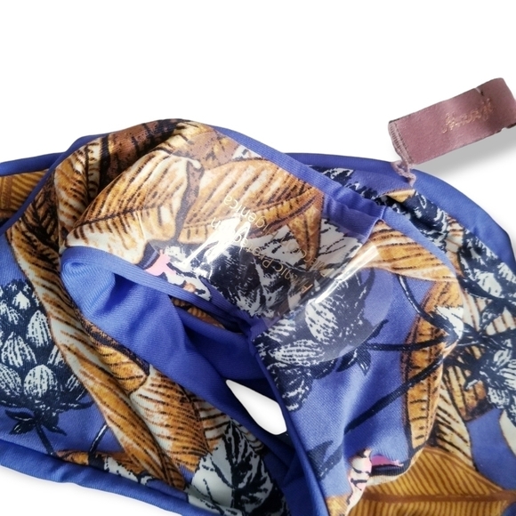 Maaji Blue Floral Reversible Strappy Cheeky Bikini Set S M - Picture 12 of 13